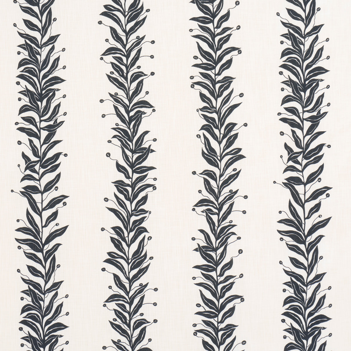 Schumacher TENDRIL STRIPE INDOOR/OUTDOOR BLACK & CREAM Fabric | Atlanta Fabrics