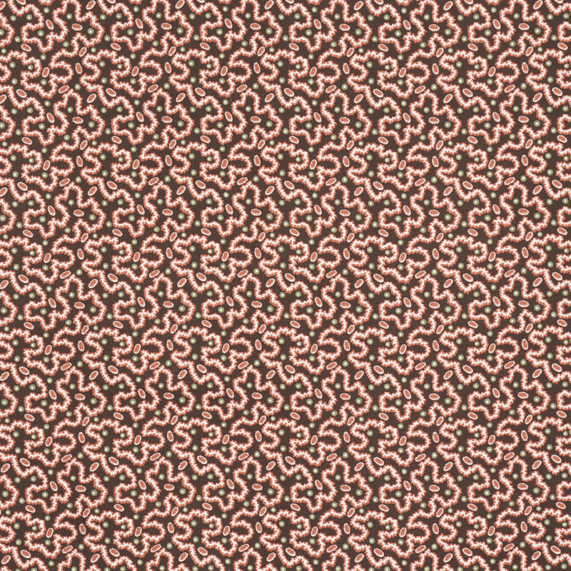 Schumacher LEONIE VERMICELLI SEPIA Fabric | Atlanta Fabrics