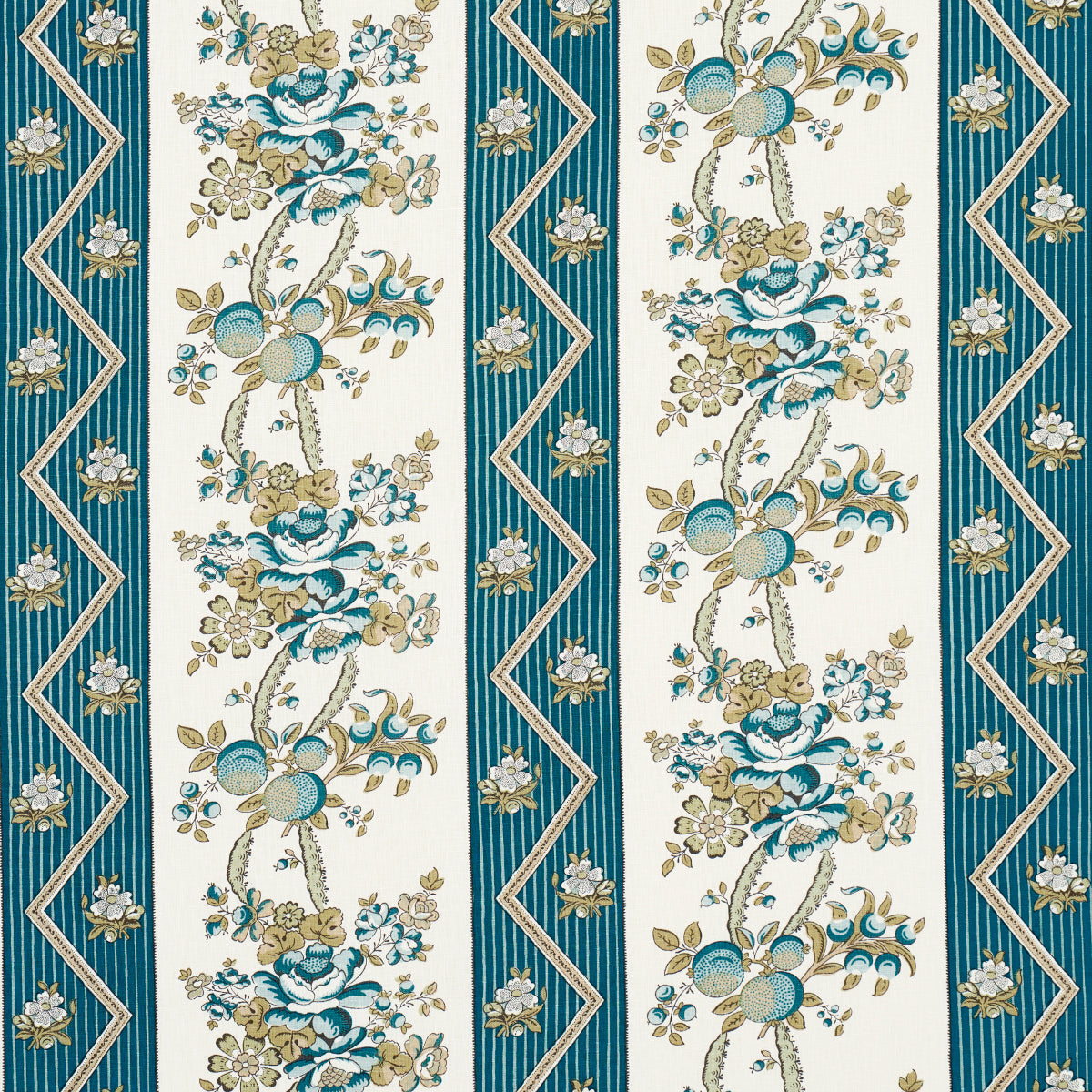 SYLVAIN FLORAL STRIPE TEAL