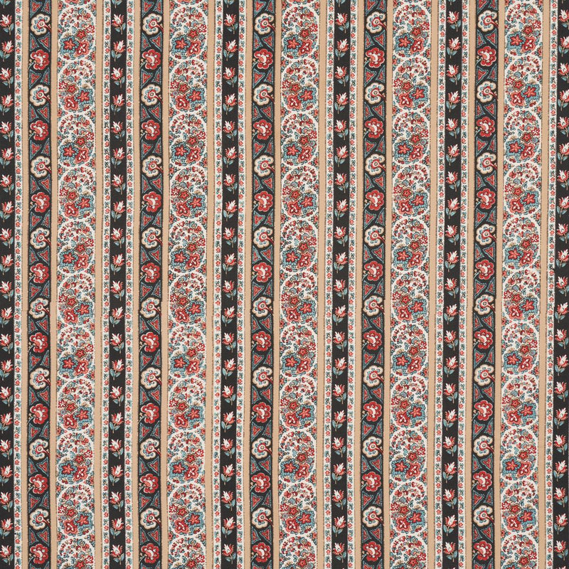 SCHUMACHER INES PAISLEY ROUGE & NOIR FABRIC | Atlanta Fabrics