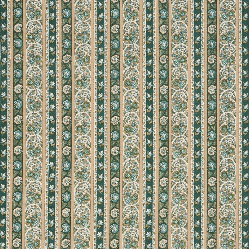 SCHUMACHER INES PAISLEY MINERAL & TEAL FABRIC | Atlanta Fabrics