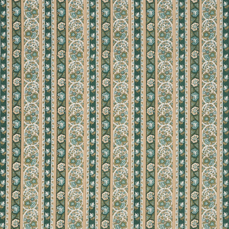 Schumacher INES PAISLEY MINERAL & TEAL Fabric | Atlanta Fabrics