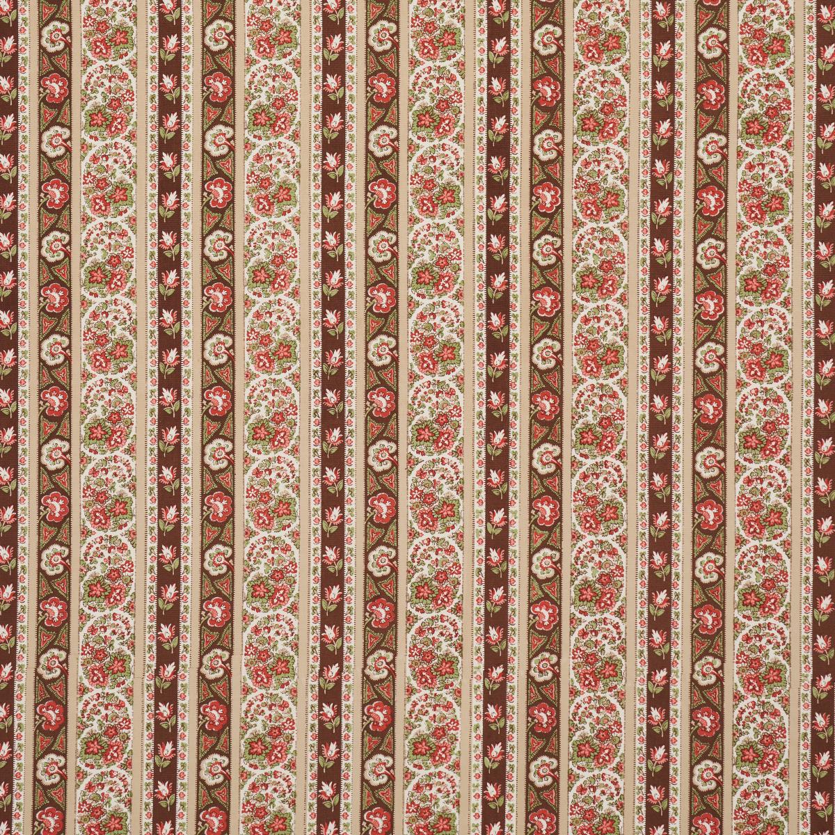 SCHUMACHER INES PAISLEY ROSE & COGNAC FABRIC | Atlanta Fabrics