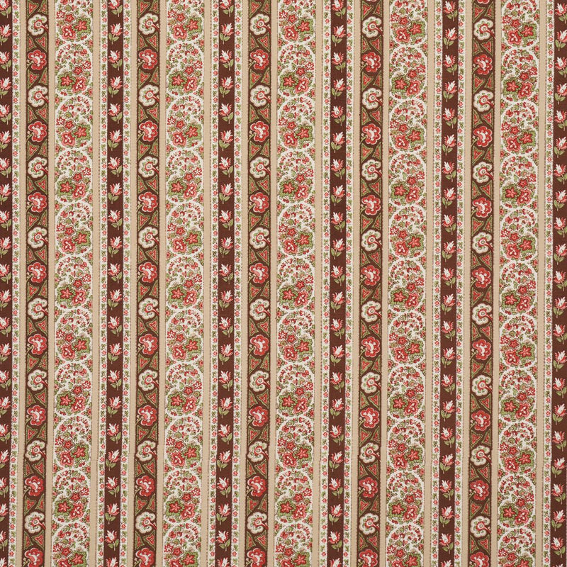 SCHUMACHER INES PAISLEY ROSE & COGNAC FABRIC | Atlanta Fabrics