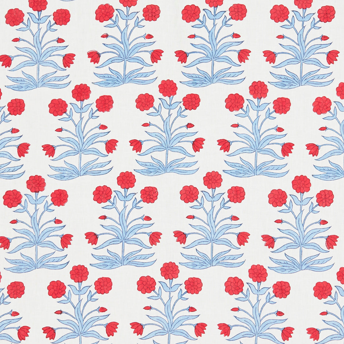 MUGHAL HAND BLOCK PRINT CRIMSON SKY