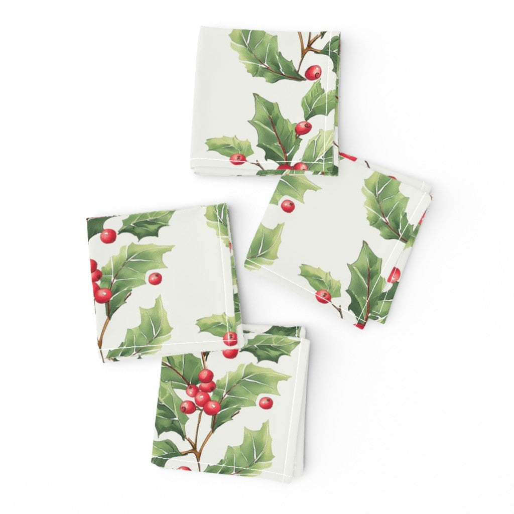 Holly Stripe Cocktail Napkins