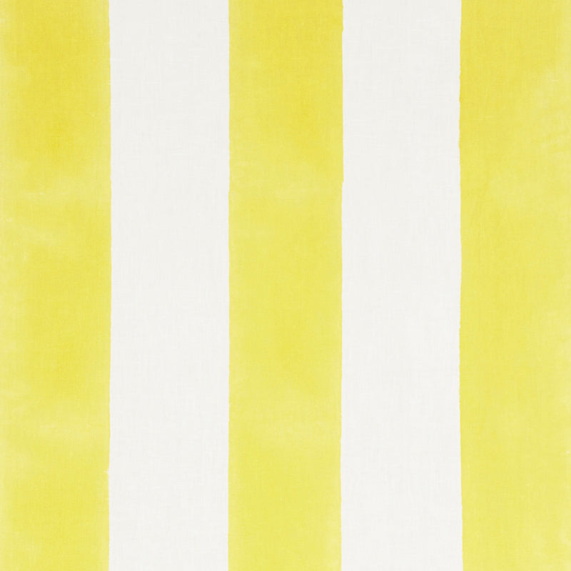 Schumacher Wide Hand Block Stripe Yellow  | Atlanta Fabrics
