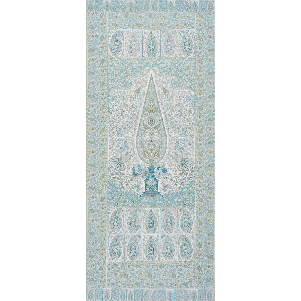 Schumacher COLMERY PAISLEY PANEL PEACOCK Fabric | Atlanta Fabrics