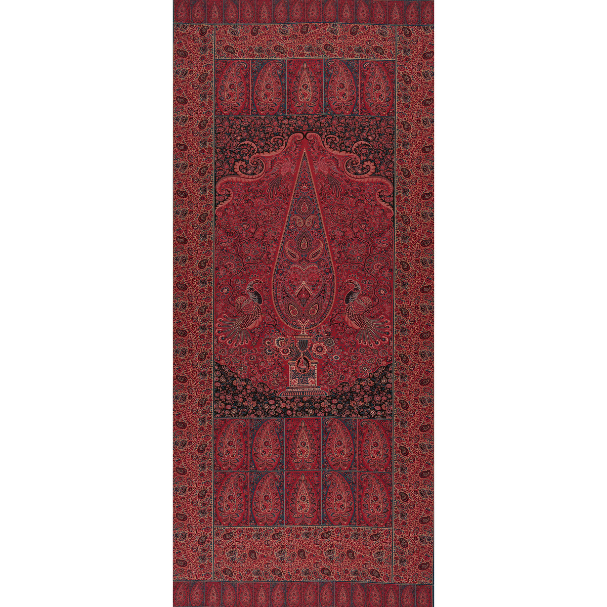 Schumacher COLMERY PAISLEY PANEL ROUGE Fabric | Atlanta Fabrics