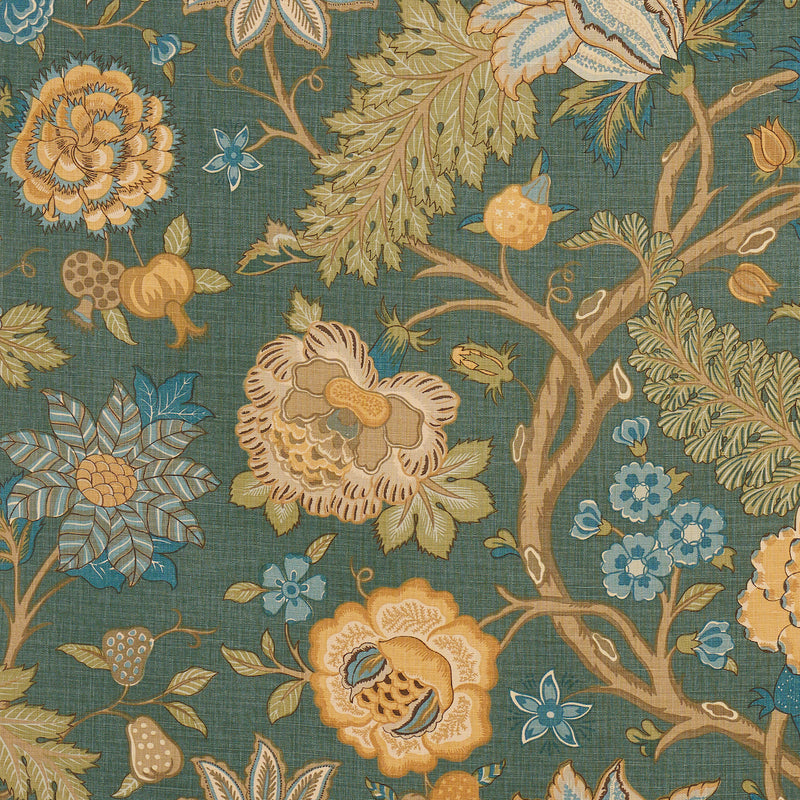 Schumacher DARSY TREE OF LIFE JUNIPER Fabric | Atlanta Fabrics
