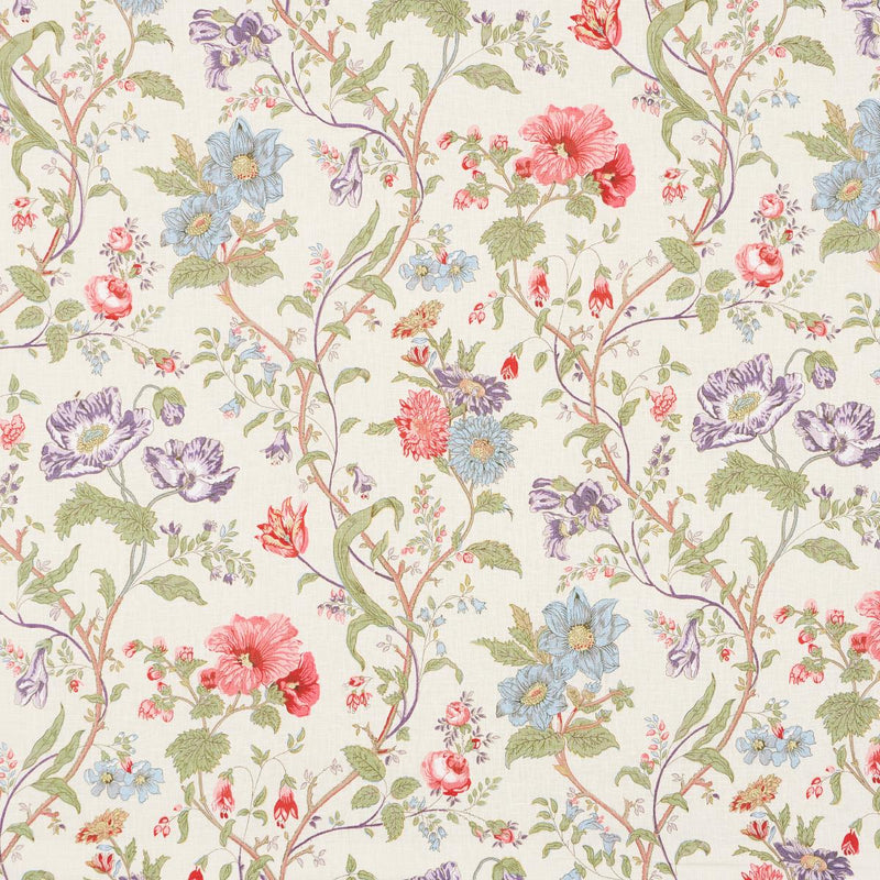 SCHUMACHER GISELLE FLORAL IVORY FABRIC | Atlanta Fabrics