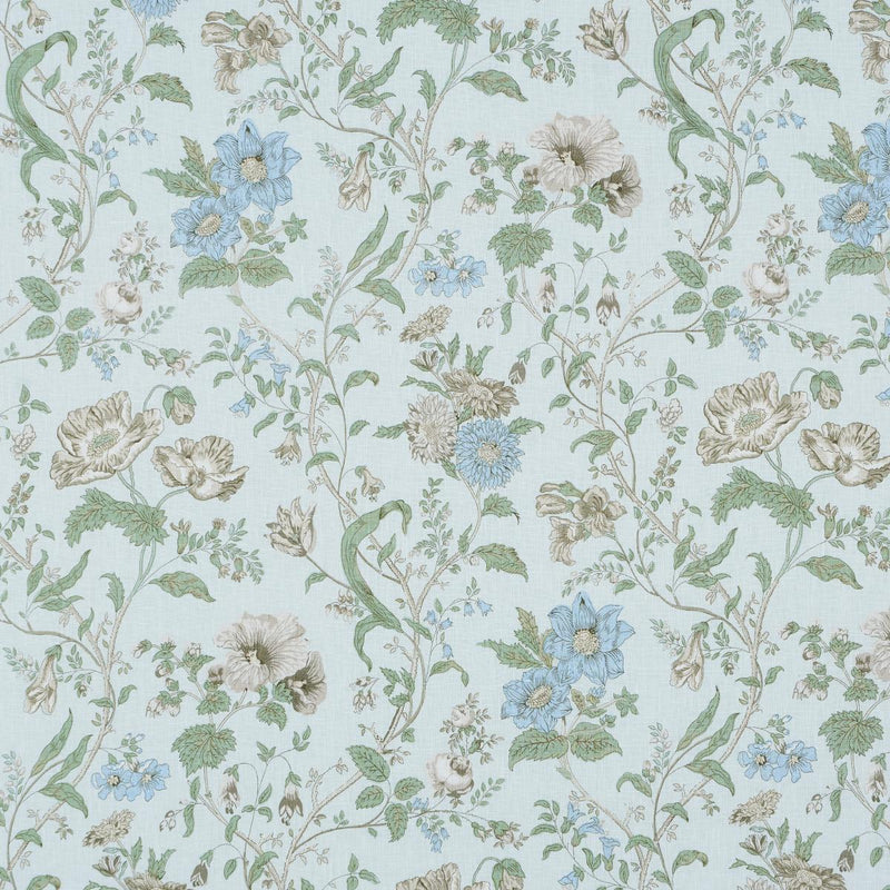 SCHUMACHER GISELLE FLORAL SKY FABRIC | Atlanta Fabrics