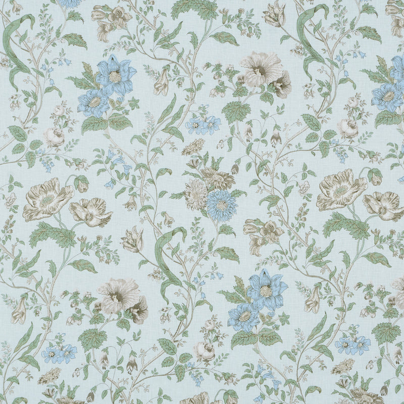 Schumacher GISELLE FLORAL SKY Fabric | Atlanta Fabrics