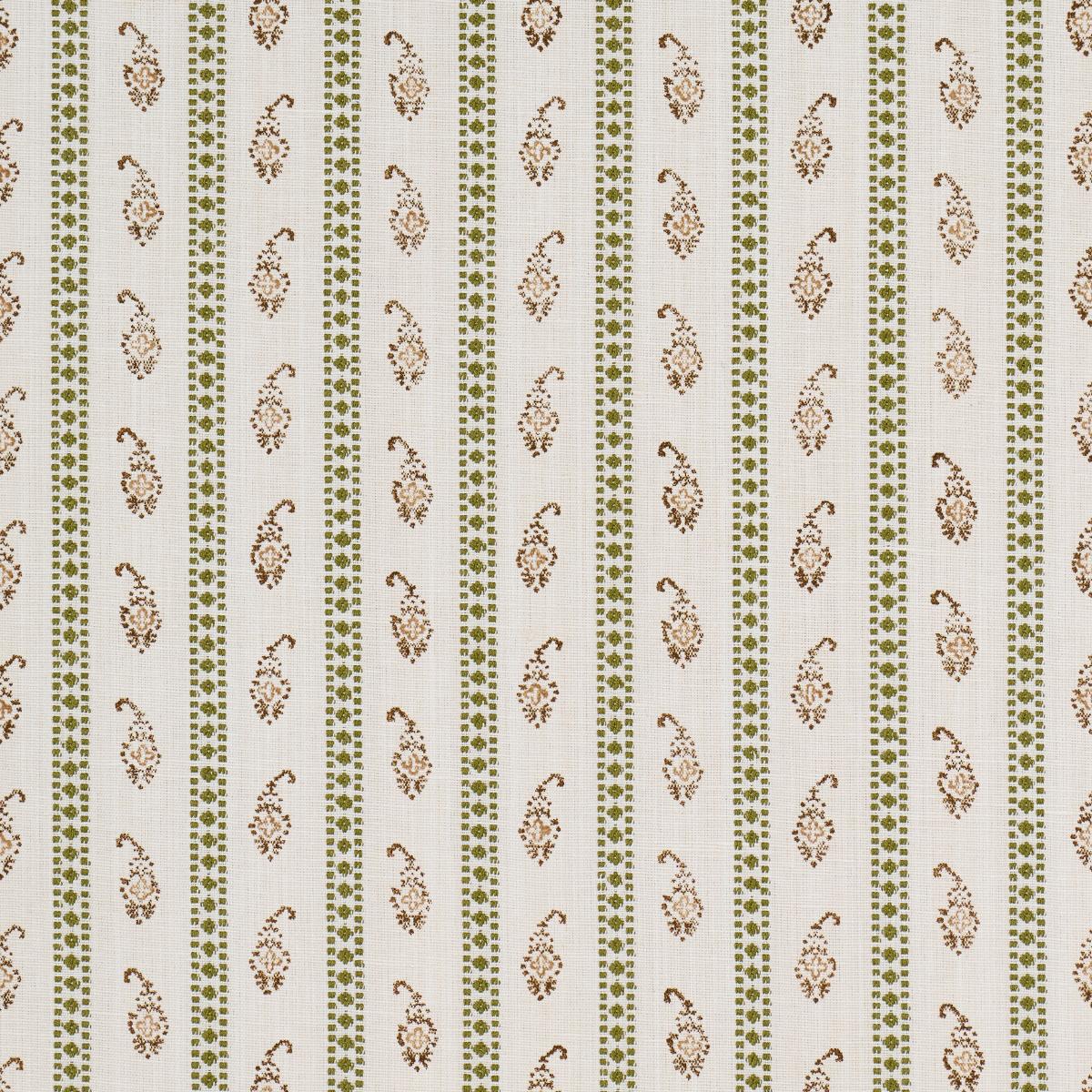 SCHUMACHER EDDIE WOVEN HAND BLOCK PRINT GREEN FABRIC | Atlanta Fabrics