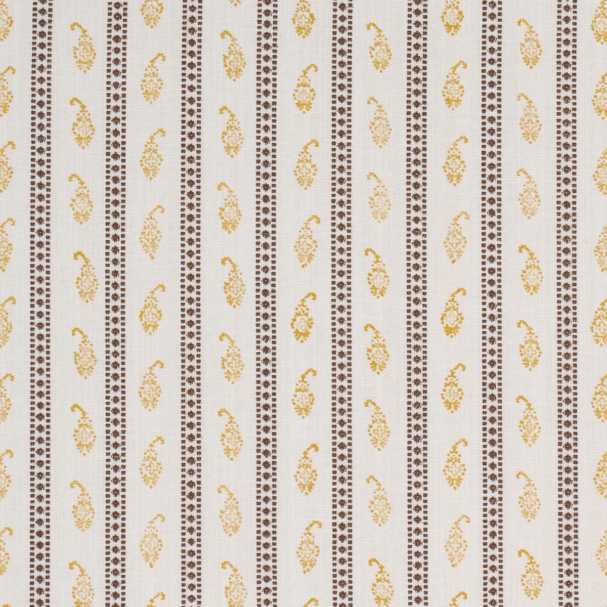 SCHUMACHER EDDIE WOVEN HAND BLOCK PRINT YELLOW FABRIC | Atlanta Fabrics