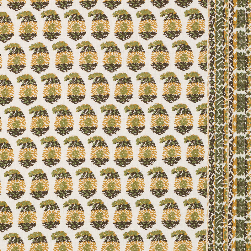 Schumacher TERRY OCHRE & GREEN Fabric | Atlanta Fabrics