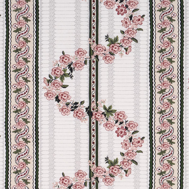 SCHUMACHER SERENA GARLAND CHINTZ ROSE FABRIC | Atlanta Fabrics