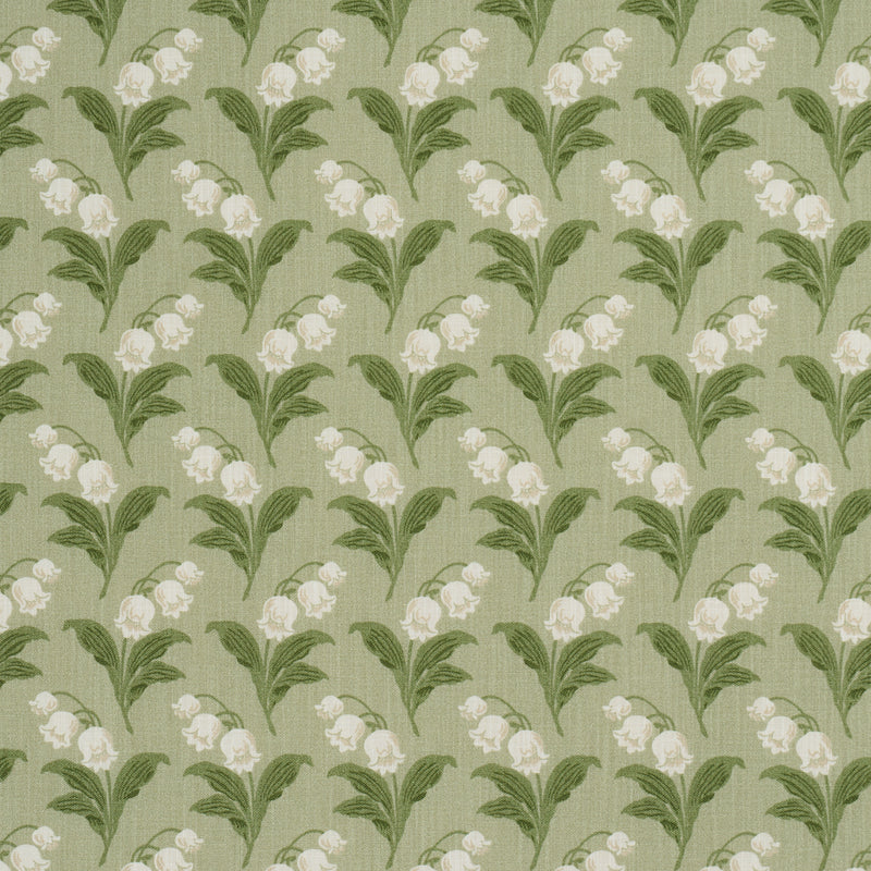 Schumacher LILY OF THE VALLEY INDOOR/OUTDOOR MOSS Fabric | Atlanta Fabrics