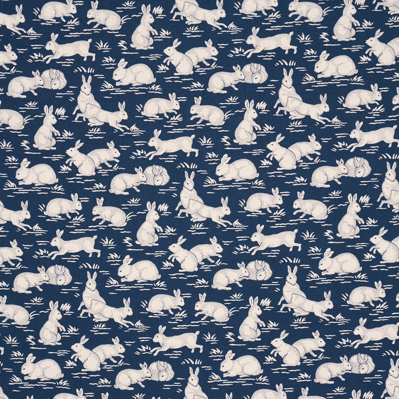 Schumacher COTTONTAILS INDIGO  | Atlanta Fabrics