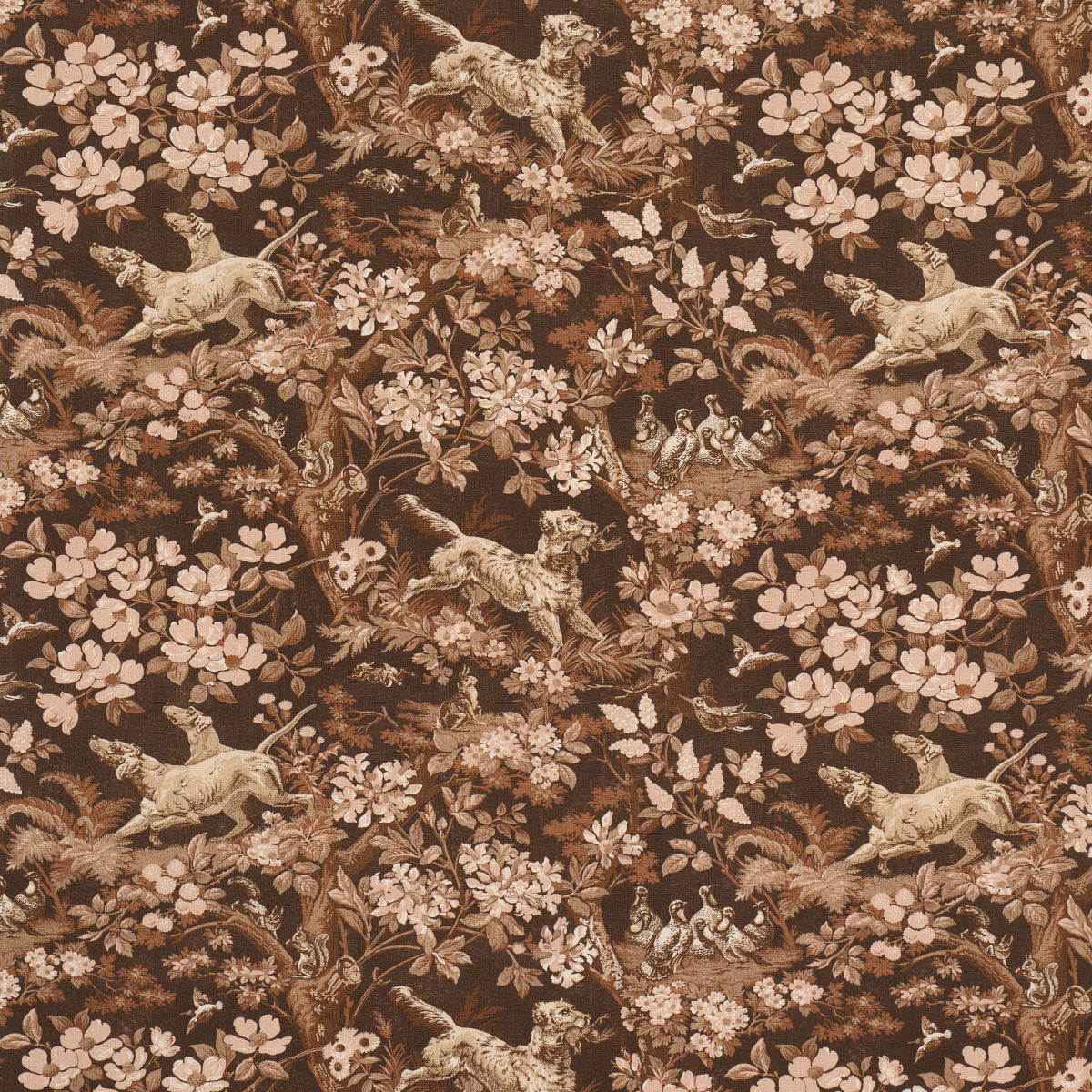 Schumacher HOUND MEADOW SEPIA Fabric | Atlanta Fabrics