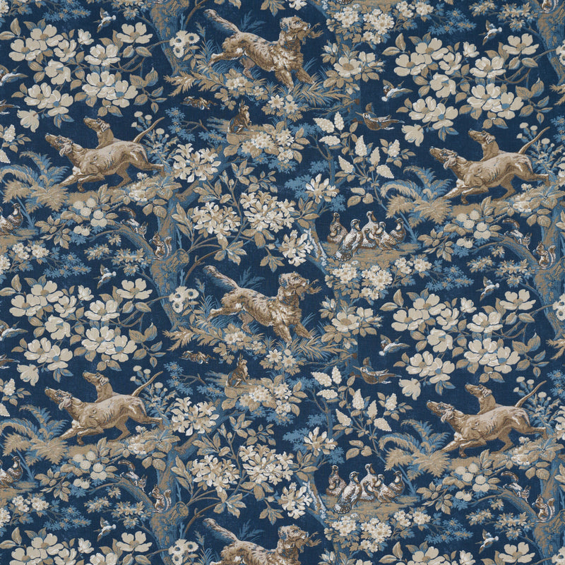 Schumacher HOUND MEADOW INDIGO  | Atlanta Fabrics