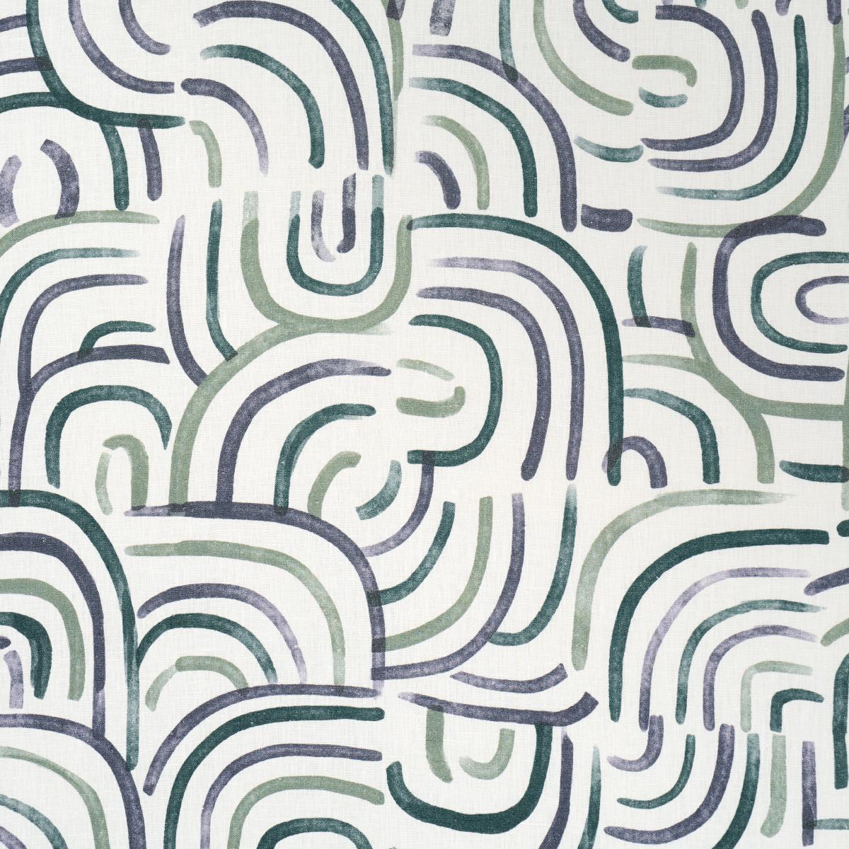 Schumacher NEW BEAT BLUE & GREEN Fabric | Atlanta Fabrics