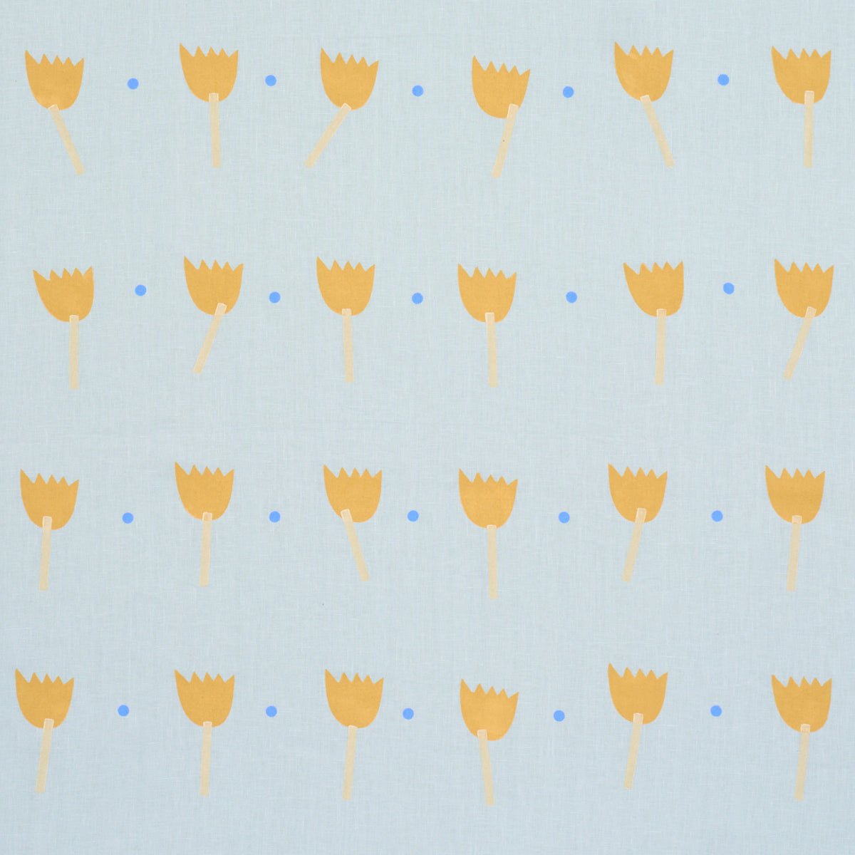 TULIP PLAY HAND BLOCK PRINT OCHRE ON SKY