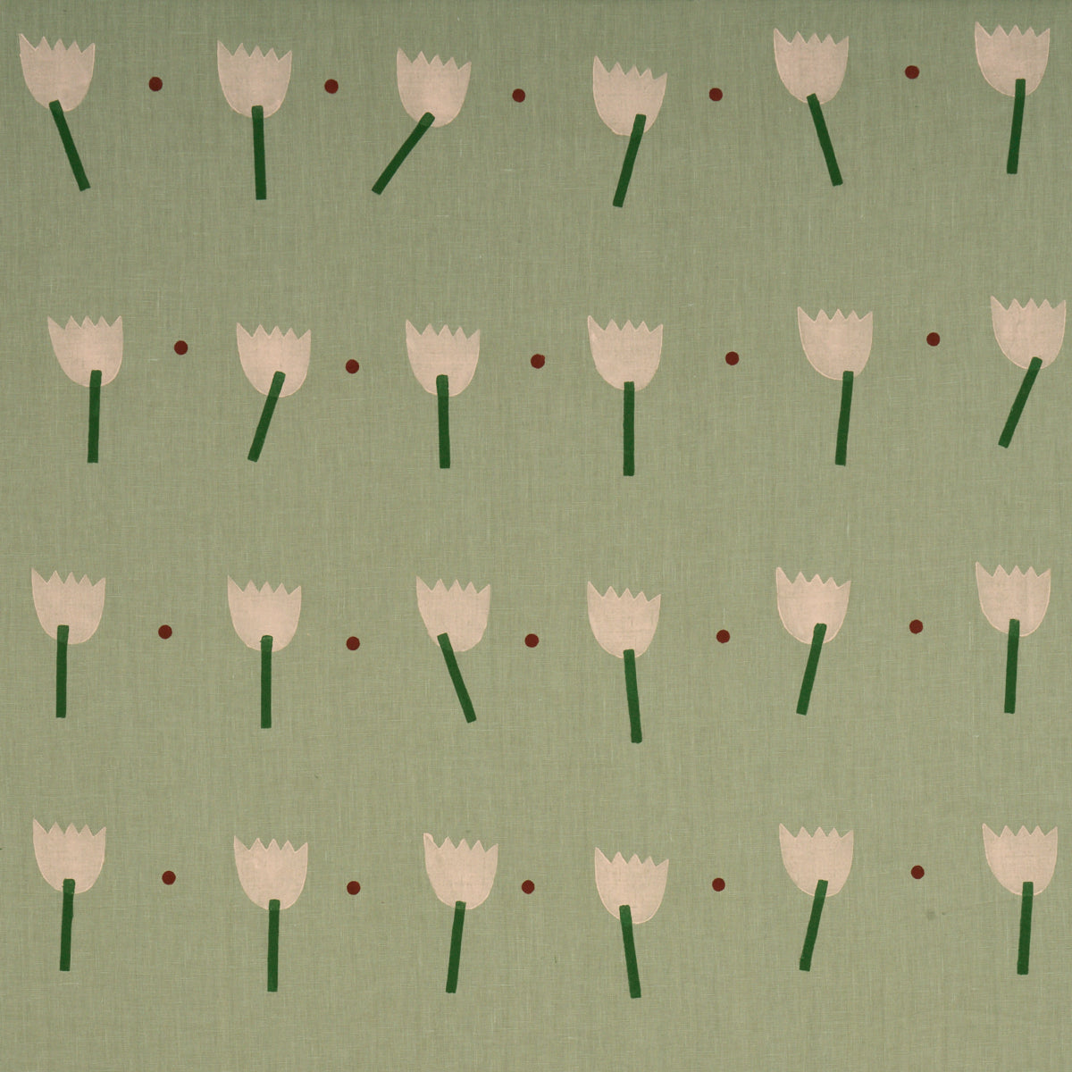 TULIP PLAY HAND BLOCK PRINT PEACH ON SAGE