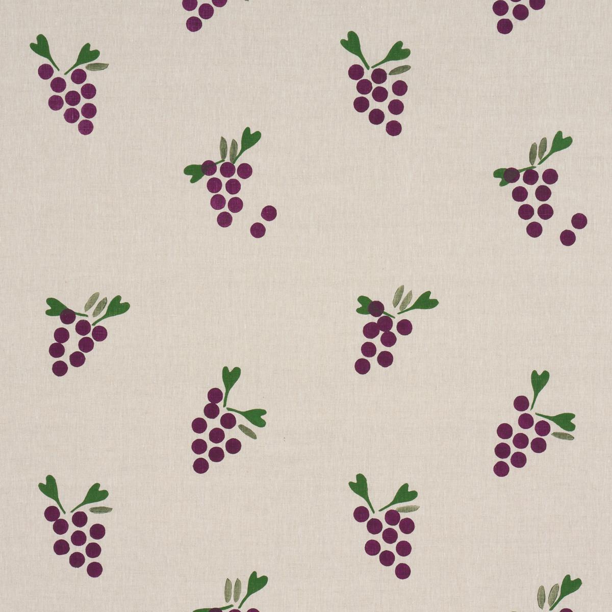 GRAPES HAND BLOCK PRINT PURPLE ON NATURAL