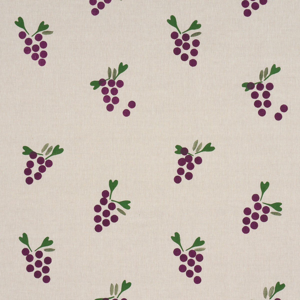 GRAPES HAND BLOCK PRINT PURPLE ON NATURAL