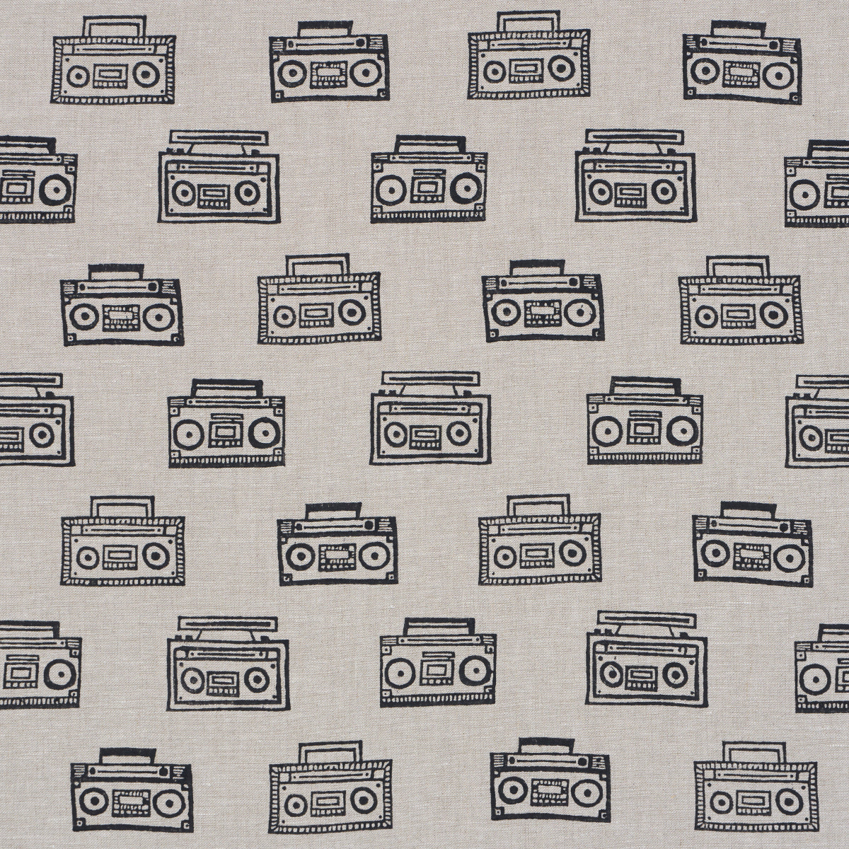 Schumacher ODE HAND BLOCK CHARCOAL Fabric | Atlanta Fabrics