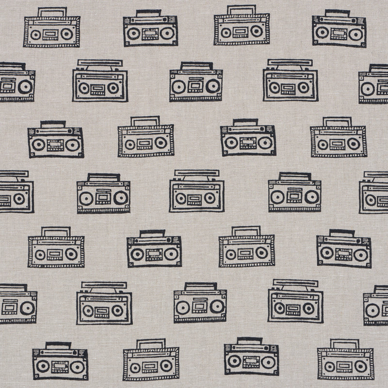 Schumacher ODE HAND BLOCK CHARCOAL Fabric | Atlanta Fabrics