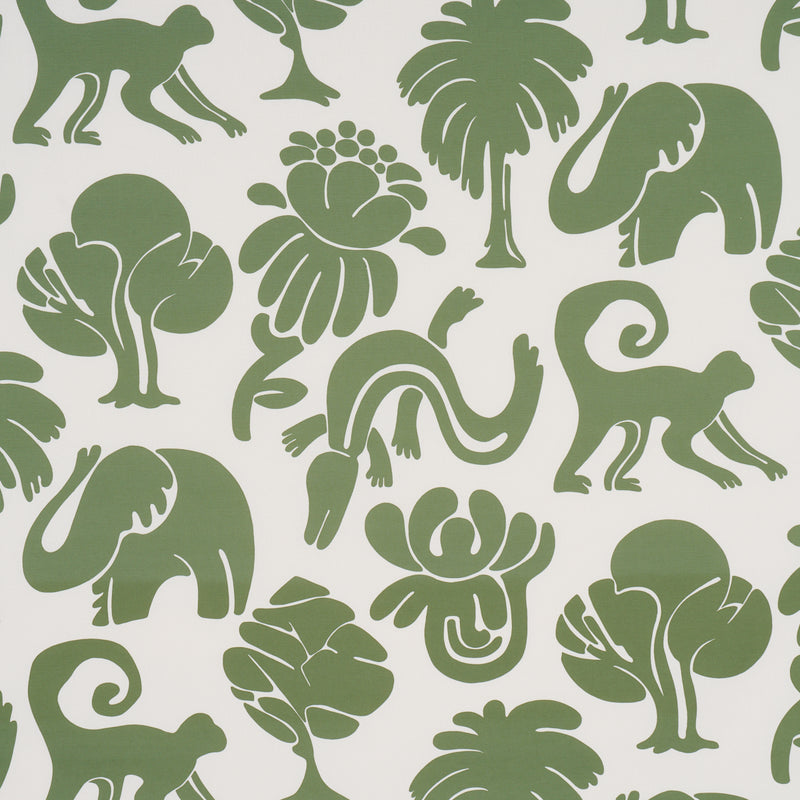 Schumacher CALL OF THE JUNGLE FOREST GREEN Fabric | Atlanta Fabrics