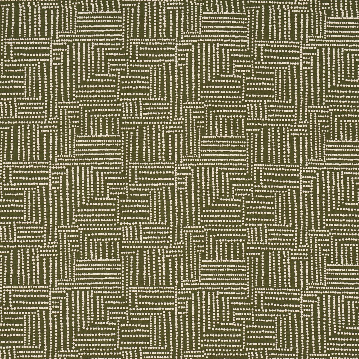SCHUMACHER COCO HAND SCREEN PRINT PALM TREE GREEN FABRIC | Atlanta Fabrics