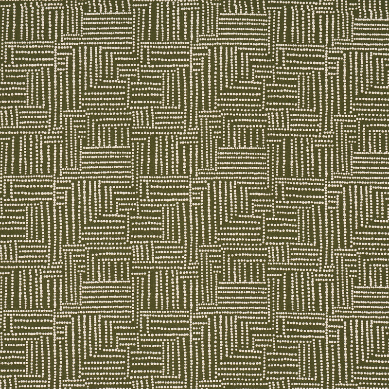Schumacher COCO HAND SCREEN PRINT PALM TREE GREEN Fabric | Atlanta Fabrics