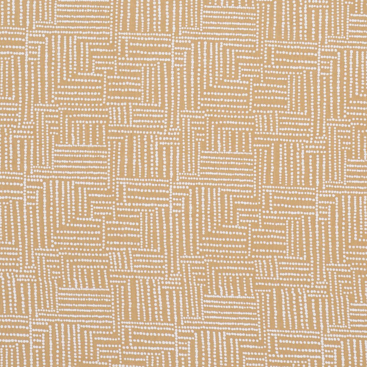 SCHUMACHER COCO HAND SCREEN PRINT SUNBLEACHED OCHRE FABRIC | Atlanta Fabrics