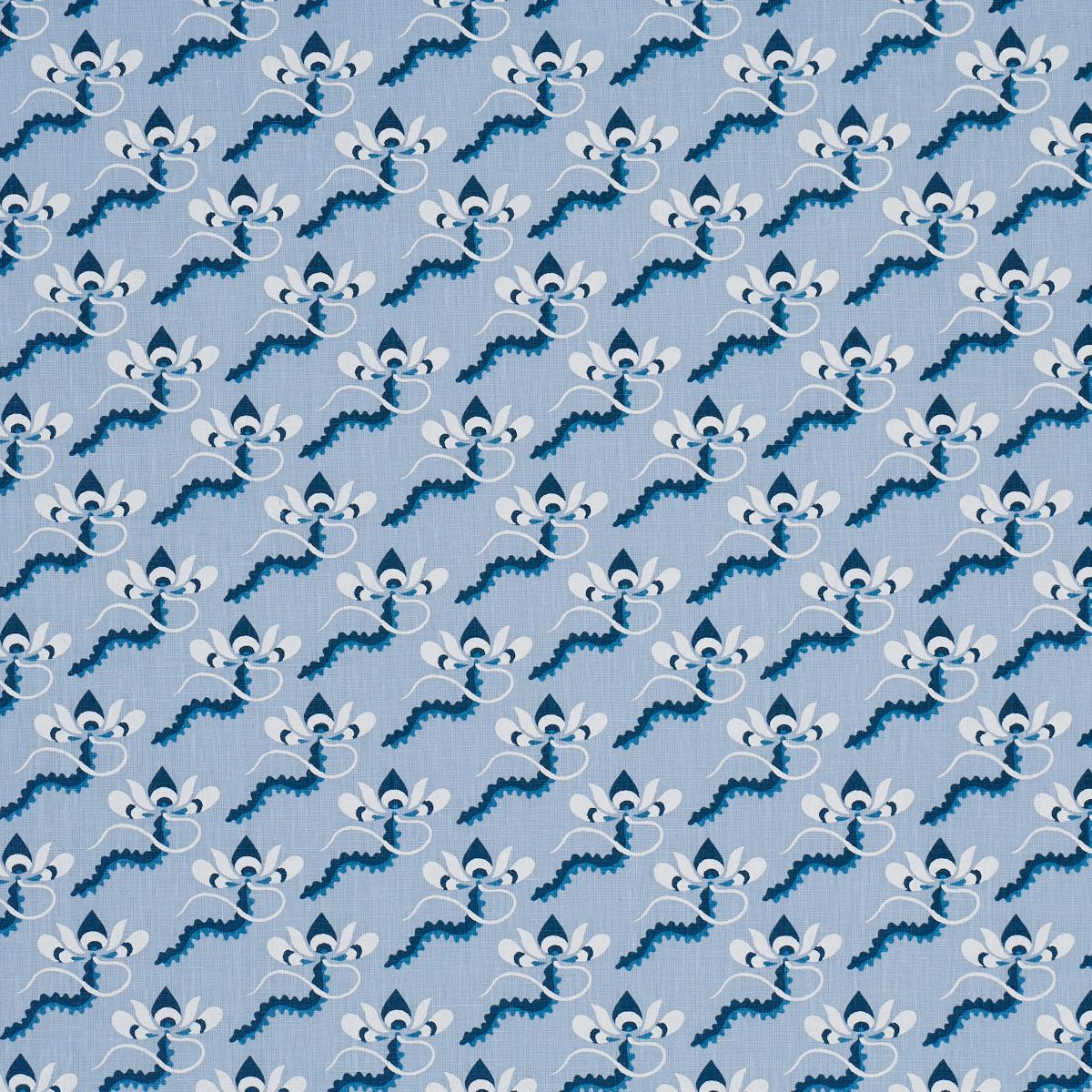 SCHUMACHER BOMBAY RAINBOW BLEU FABRIC | Atlanta Fabrics