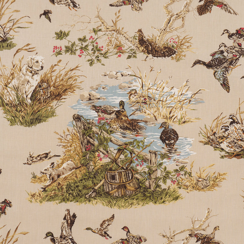 Schumacher DOG & DUCK ALABASTER Fabric | Atlanta Fabrics
