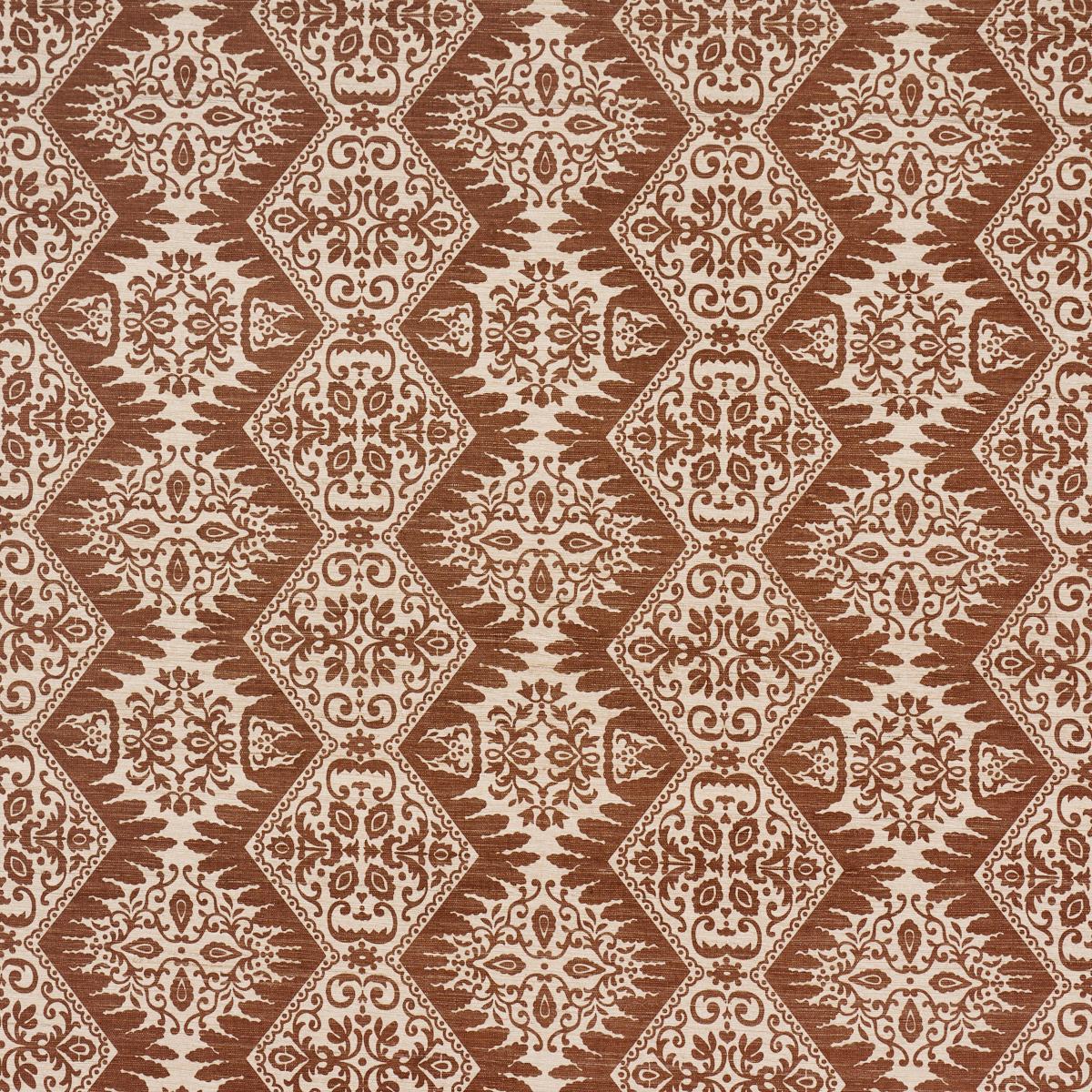 SCHUMACHER BERKELEY HAND PRINTED SILK CHESTNUT FABRIC | Atlanta Fabrics