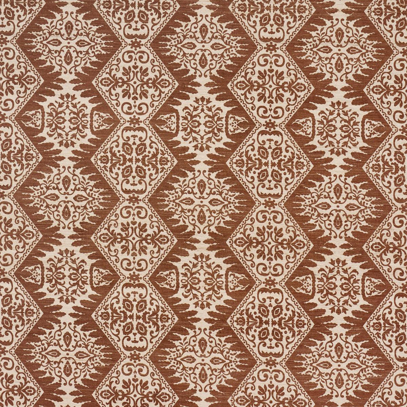 SCHUMACHER BERKELEY HAND PRINTED SILK CHESTNUT FABRIC | Atlanta Fabrics