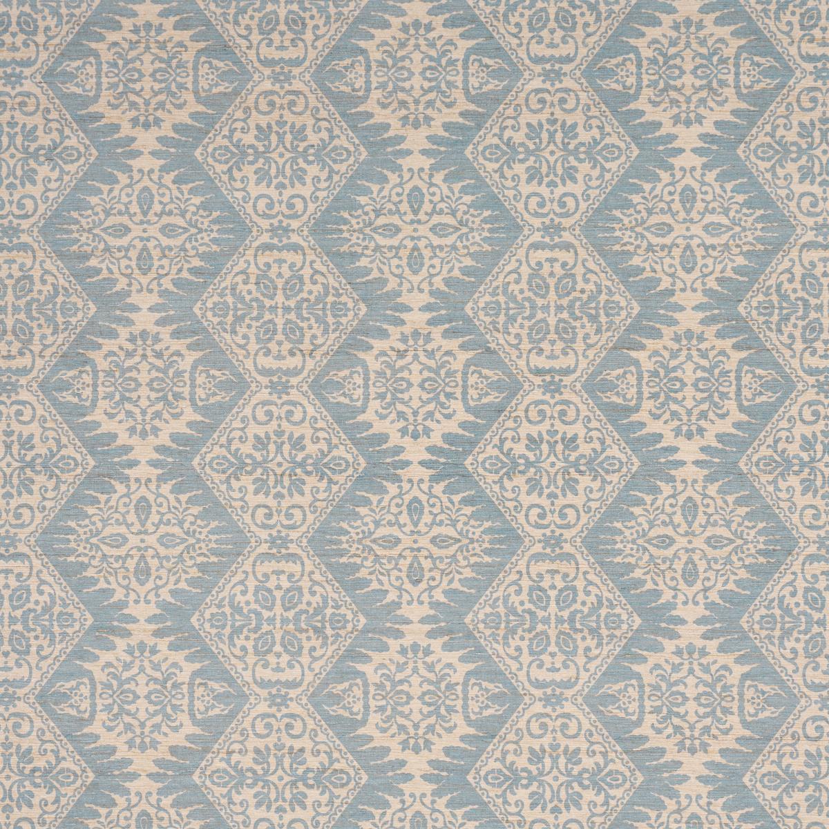 SCHUMACHER BERKELEY HAND PRINTED SILK CORNFLOWER FABRIC | Atlanta Fabrics