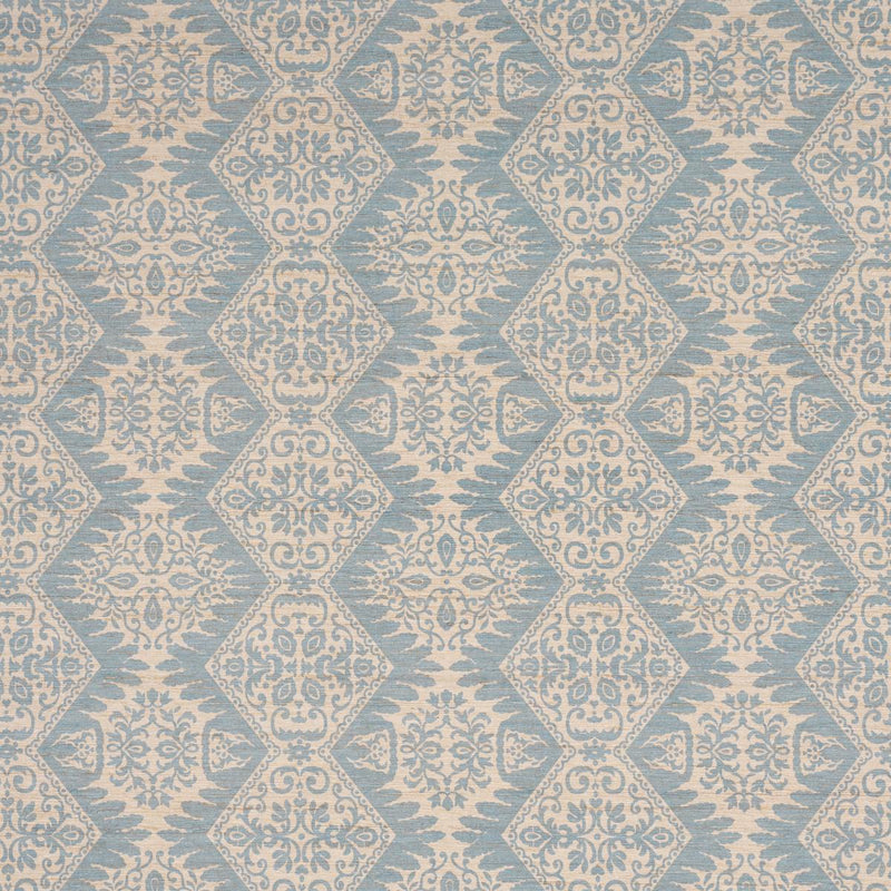 SCHUMACHER BERKELEY HAND PRINTED SILK CORNFLOWER FABRIC | Atlanta Fabrics
