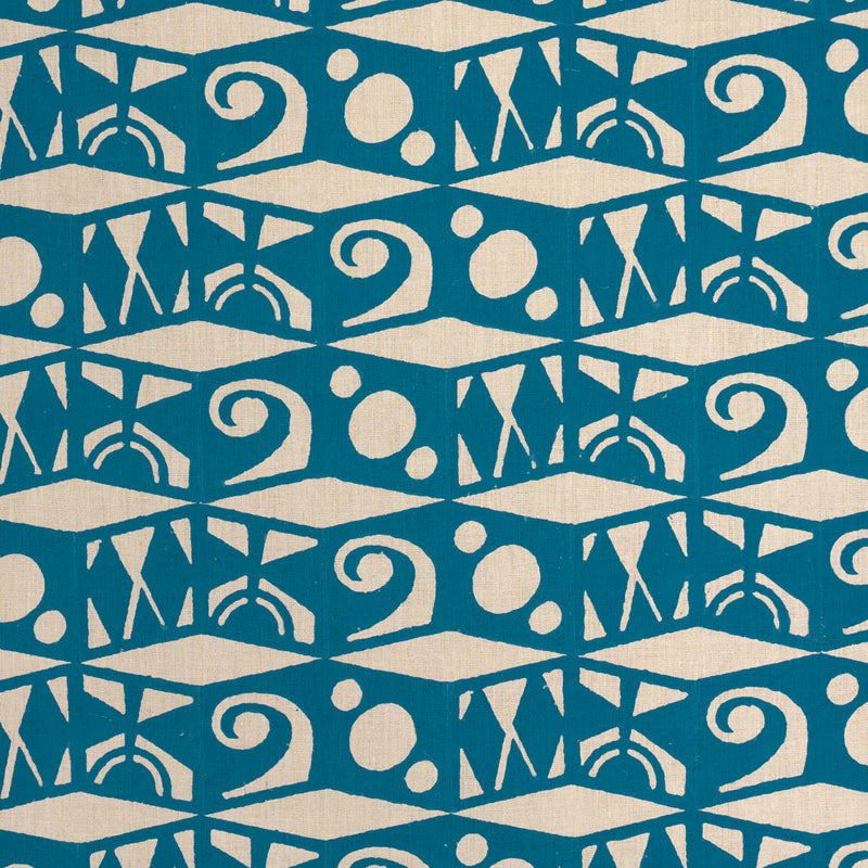 Schumacher TAROT HAND BLOCK MINERAL BLUE  | Atlanta Fabrics