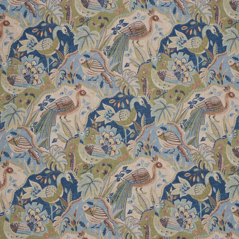 Schumacher Soraya Blue Fabric | Atlanta Fabrics