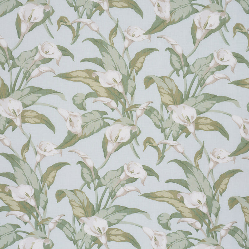 Schumacher Arum Lilies Aqua  | Atlanta Fabrics
