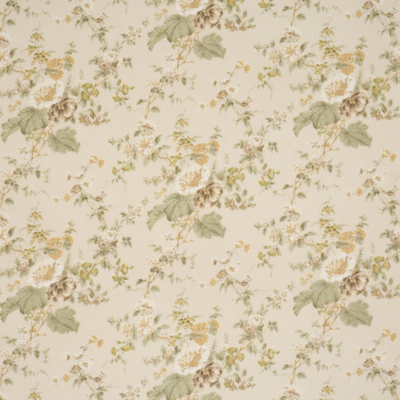 Schumacher Midsummer Hollyhock Citron  | Atlanta Fabrics
