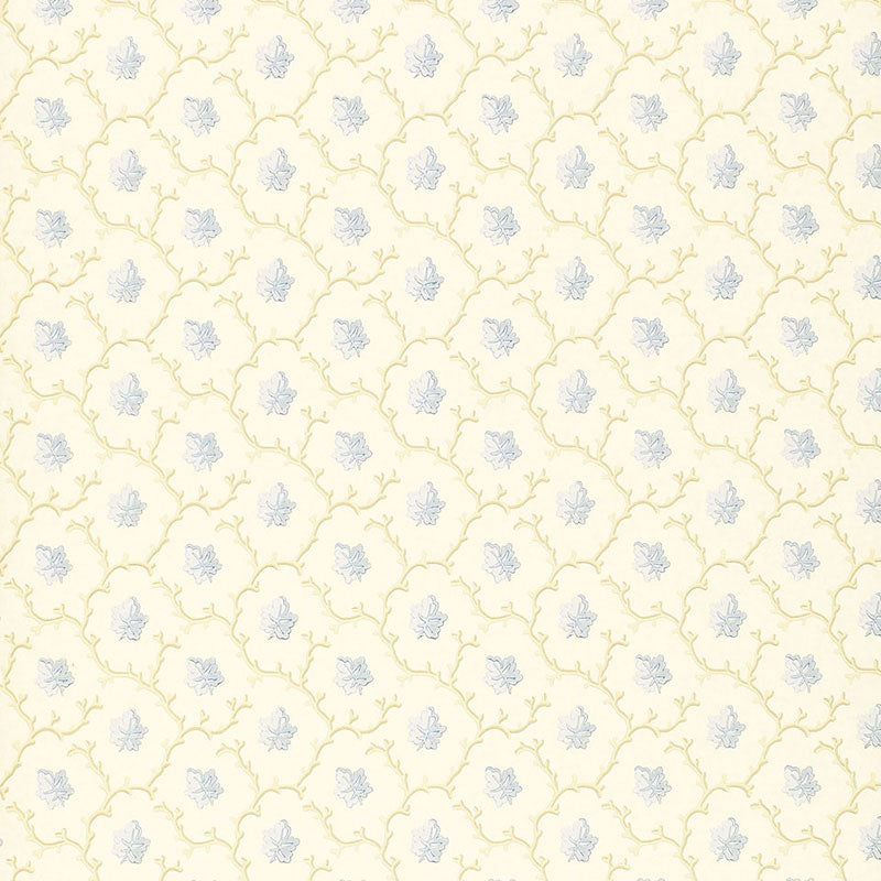Schumacher CORAL LEAF BLUE  | Atlanta Fabrics