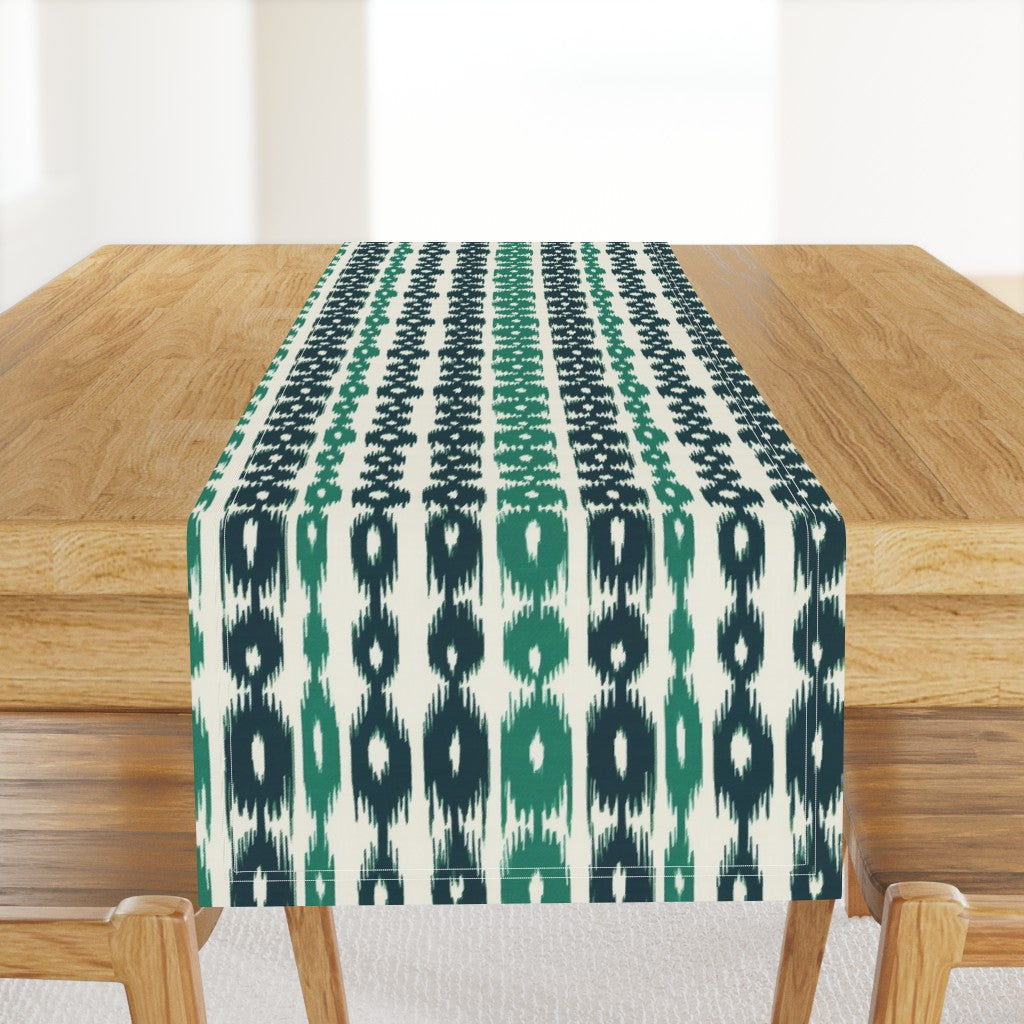 William West Designs Banyan Stripe Ikat Green Fabric | Atlanta Fabrics