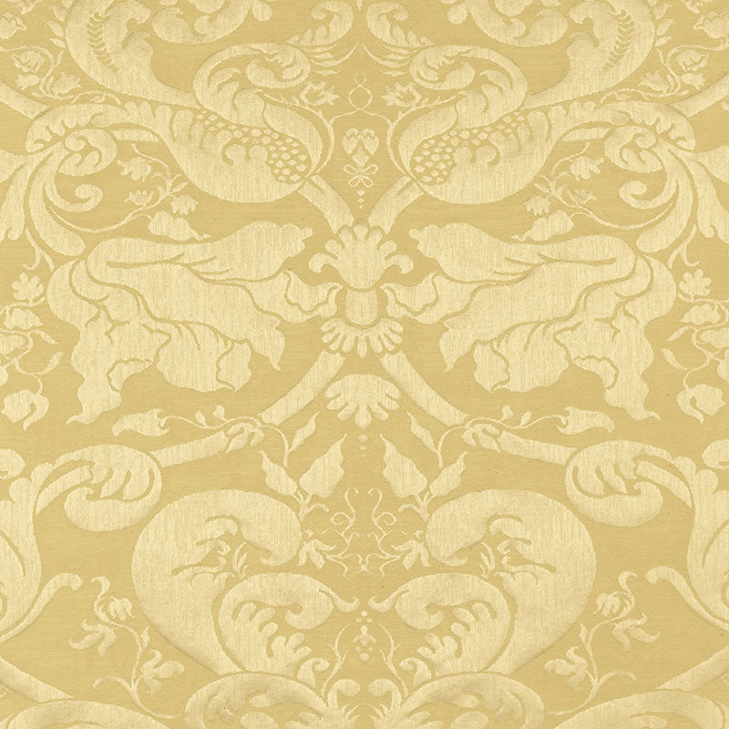 Schumacher GAVOTTE BROCATELLE DAMASK BEIGE Fabric | Atlanta Fabrics