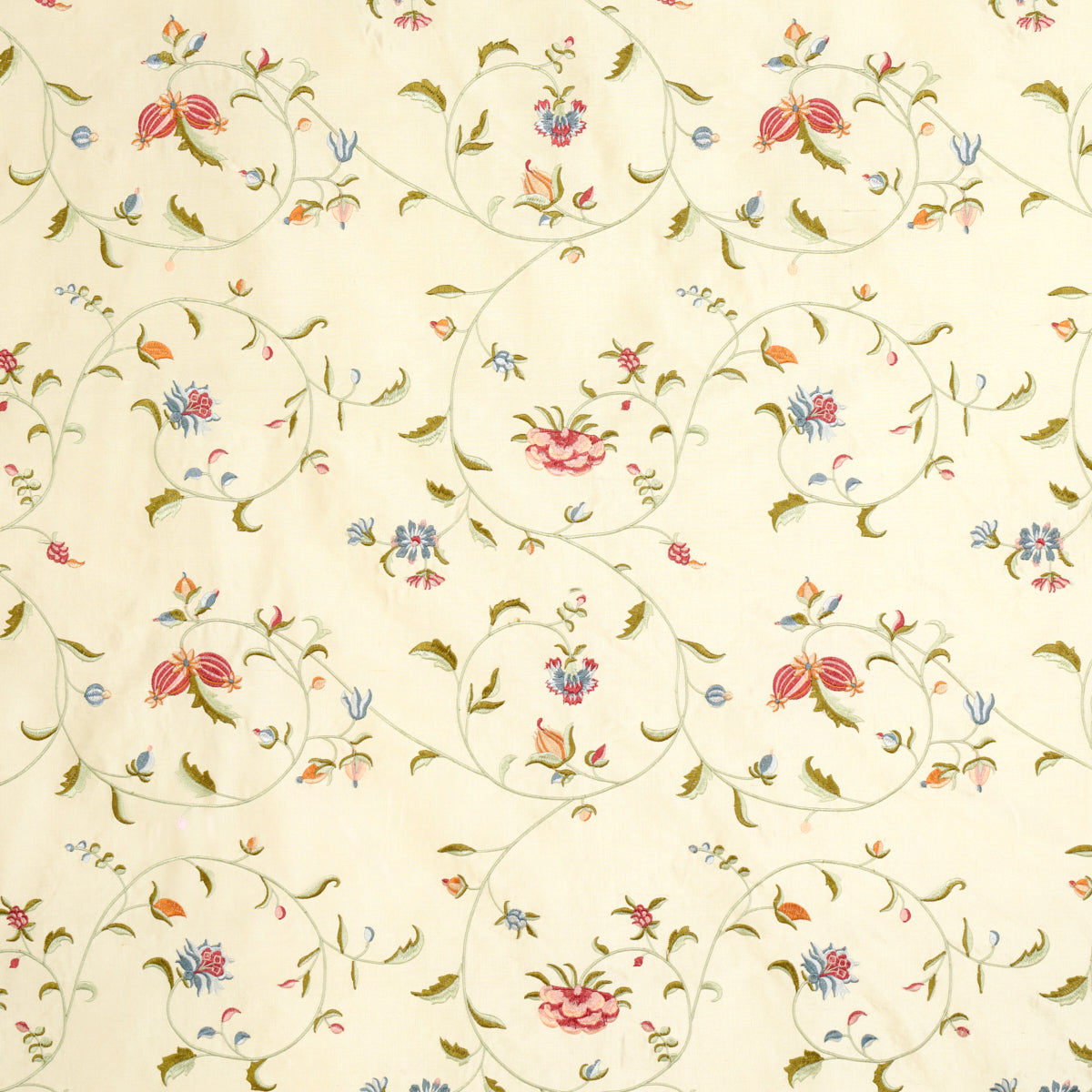 Schumacher Colette Embroidery ROSE FABRIC | Atlanta Fabrics